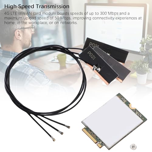 Tarjeta 4G LTE WWAN, Módulo de red M.2 NIC 300Mbps para laptop, Plug and Play compatible con Latitude 7280 7285 7290 7389 7390 7480 7490 E7470 miniatura 4