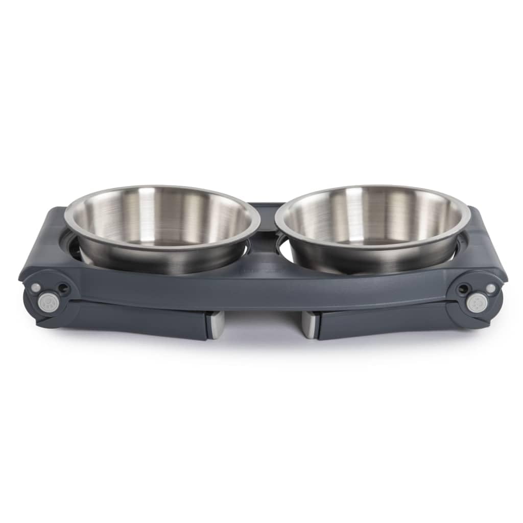Dexas Alimentador Doble para Mascotas de Altura Ajustable con Cuencos de Acero Inoxidable