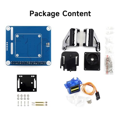 Waveshare 2-DOF Pan-Tilt HAT for Raspberry Pi Series Board Light Intensity Sensing Control Camera Movement I2C Interface
