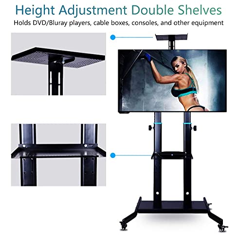 Soporte móvil para TV ajustable para pantallas 42"-85" negro miniatura 6