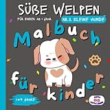 Süße Welpen: kleine Hunde – Malbuch für Kinder ab 1 Jahr – Malbuch mit 50 Seiten zum Ausmalen und 50 zum Kritzeln – Halskette Vol.2 kleine Hunde ... Welpen" Malbücher für die Kleinen, Band 2) - Happy little hands 