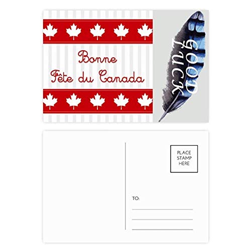 Tarjetas de agradecimiento de la hoja de arce feliz día de Canadá, pack de 20
