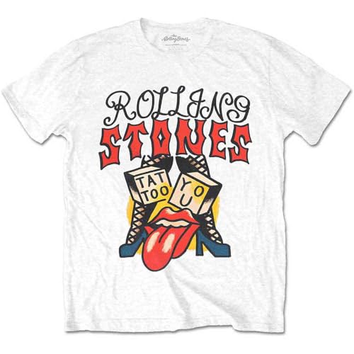 Rolling Stones T Shirt Tattoo You II Band Logo Official Mens White L
