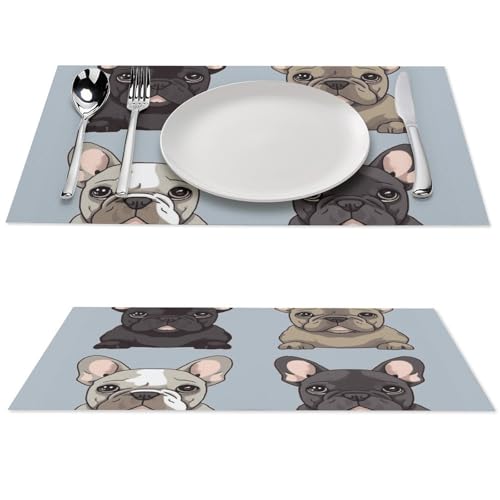 Table protégée des brûlures grâce au set de table bouledogue PVC