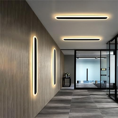 Applique murale LED dimmable IP67 ovale 60cm noire avec télécommande pour jardin et salon - 5