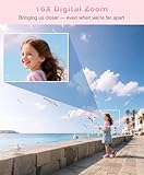 EJXHKNF Digital Camera, 1080P FHD Vlogging Camera 50MP Compact Portable Photo Camera with 2.4" Screen, 16X Digital Zoom Mini Small Pocket Camera for Kids Students with 1 Battery, 32GB Card (Pink) - Image 4