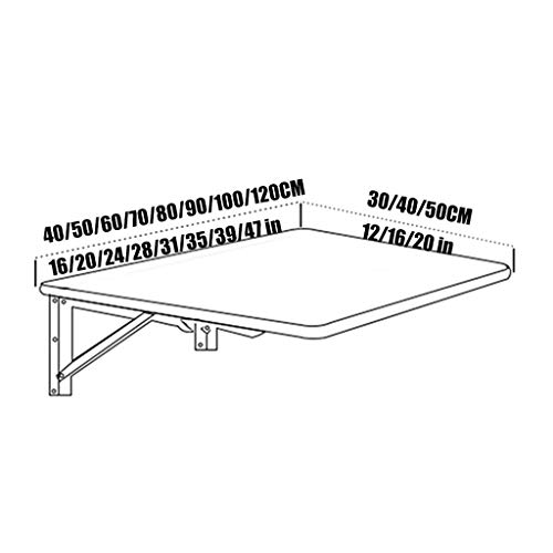 Table murale à abattant en bois avec double support pour bureau flottant