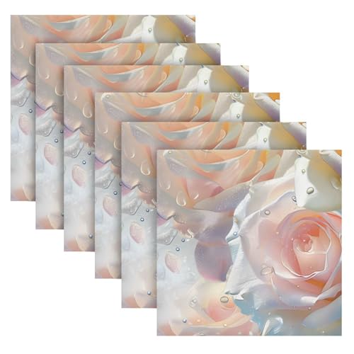 Servilletas de Tela con Rosas Amarillo Multicolor x6 miniatura 2