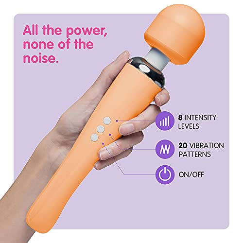 Image of Oliver James Large Wand Massager w / 20 Vibration Modes and 8 Speeds (Peach)