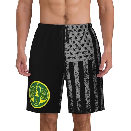 Army 3rd Armored Cavalry Regiment Mens Swim Trunks Quick Dry Board Shorts 7" - Hawaii Beach Swimwear4