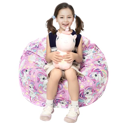 Funda redonda para puf sin relleno almacenamiento