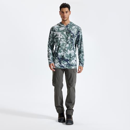LOOGU Men's Hunting Camo Shirt Lightweight, Camouflage Shirts Long Sleeve Shirt with Hood for Fishing Hiking Camping - image 6
