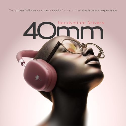 Image of Zebronics Silencio 200T Wireless Headphones, Hybrid ANC 48dB, Upto 100Hrs Playback, 40mm Drivers, Dual Mic ENC, BT v6.0, Gaming Mode, Dual Pairing, Touch Controls, App Support, AUX, Maroon