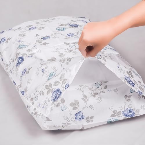 Image of LINENWALAS 100% Cotton Percale Large Standard Size Pillow Case Set of 2, Crisp and Cooling 200 TC, Premium Cotton Printed Bed Pillow Covers (20x30 inch, Blue Sapphire)