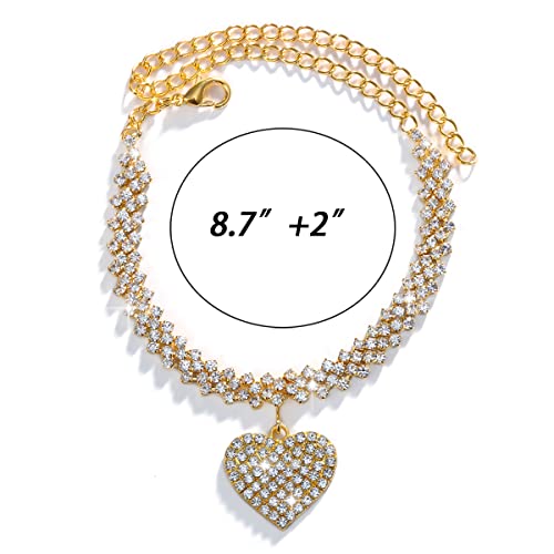 Image of yfstyle Butterfly Ankle Bracelet for Women Rhinestone Anklets Bulk Adjustable Layered Beach Ankle Bracelet Braided Chain Anklet Charm Ankle Bracelet Jewerly Gift