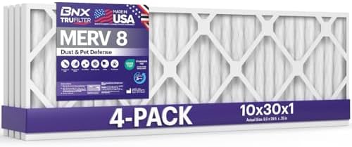 BNX TruFilter 10x30x1 Air Filter MERV 8 (4-Pack) - MADE IN USA – ...