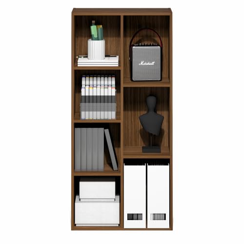 Furinno Luder 7-Cube Book Shelf, Bookshelf, Bookcase, Warm Walnut by Furinno - Used condition - Image 4