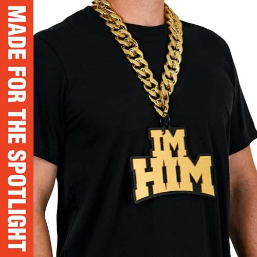 TrophySmack 'I'm Him' Turnover Chain - Chrome Gold & Black Acrylic3
