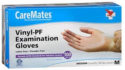 CareMates Vinyl Medical Exam Gloves Latex Free Rubber Powder Free Extra Strong 4 Mil Thick First Aid Food