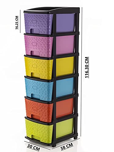 Image of Sweese 6 XL Multipurpose Drawer Plastic Modular Chest Storage Organizer Home, Office, Parlor, School, Doctors, Home and Kids 6XL (Multicolor)