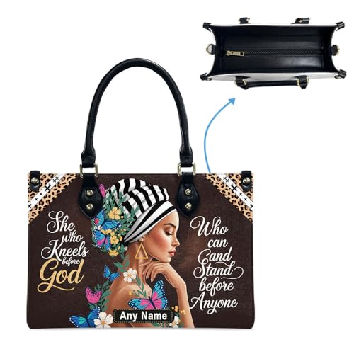 She Who Kneels Before God Can Stand Before Anyone Leather Bag, Personalized Leatherbag, God Leather handbag, Mother’s Day Gift for Women, Church Bags for Women, Bible Bag, Purses For Moms h33esM4
