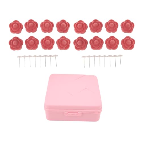 Baxnore 16 Pinzas para edredón con Forma de Rosa, Pinzas para edredón, Soportes para edredón con Caja, Pinzas Antideslizantes para Funda de edredón, alfileres para Funda de edredón,