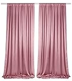 SHERWAY 9.6 Feet x 10 Feet Mauve Silky Soft Curtain Wedding Backdrop Drapes, Slightly Shiny Satiny Window Curtains for Party Ceremony Decoration