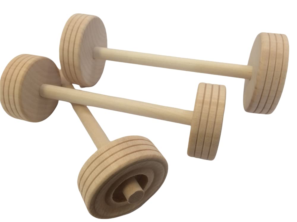 Trustleaf 20mm Tracked Wooden Toy Wheels with AXLES (Pack of 6)