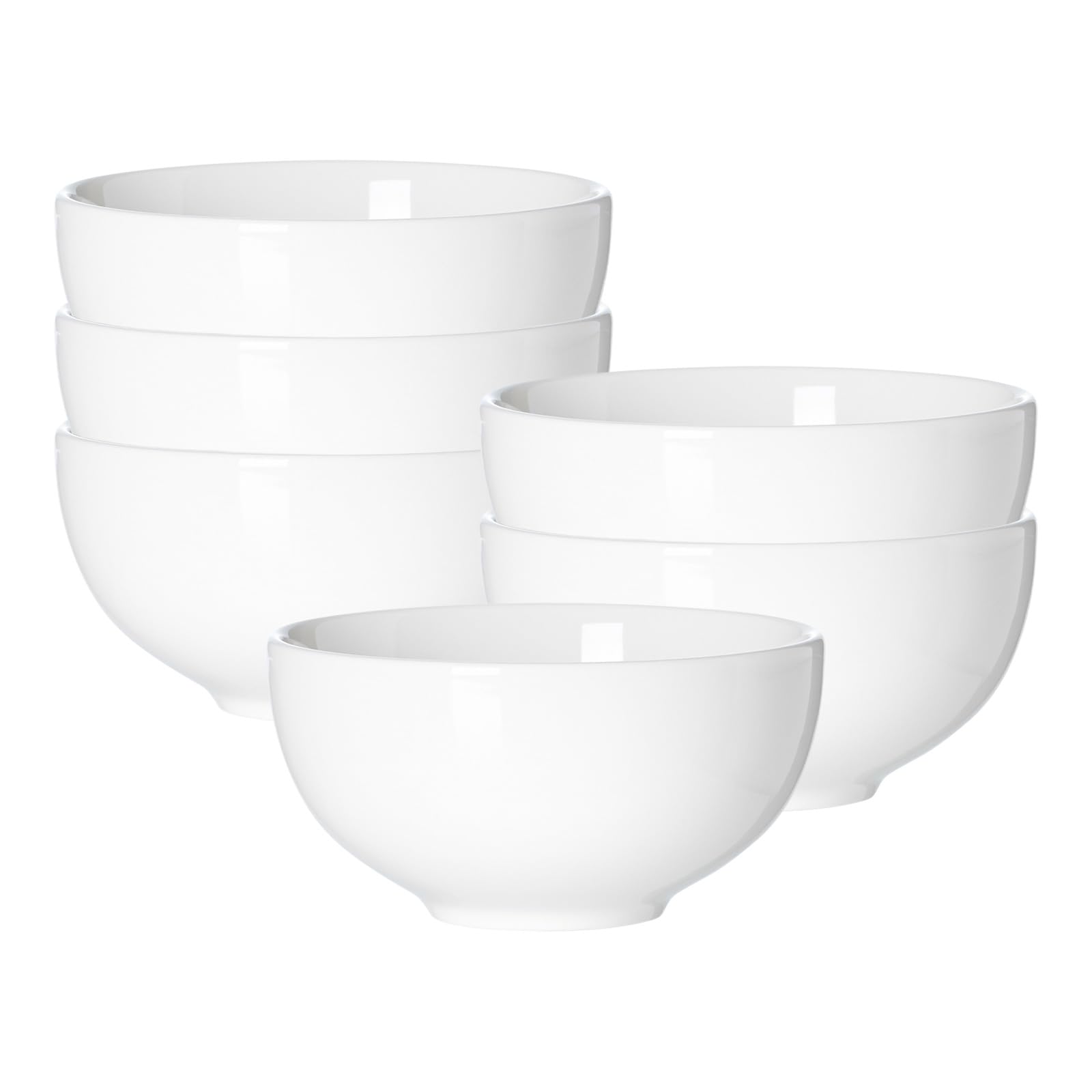 Ritzenhoff & Breker Skagen Müslischale ø 15 cm 6er Set | Klassisches Tafelgeschirr | Abgerundete Formen | Porzellan | Spülmaschinen- & Mikrowellenfest | Weiß