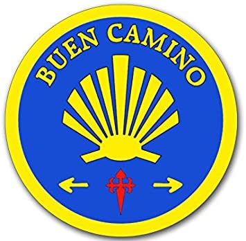 Round Buen Camino Shell Bumper Sticker Vinyl Decal
