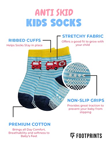Image of FOOTPRINTS New Born Baby Anti-skid Booties Socks | 0-6 Months