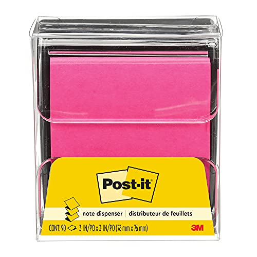 Post-It Pop-up Notes Dispenser, 3x3 in, Black Base Clear Top, Pack Includes a 45-Sheet Pad (WD-330-BK) (Pack of 6) - image 1