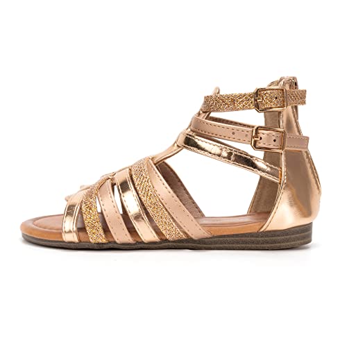 Image of FUNKYMONKEY Girls Gladiator Strap Sandals Flat Thong Cross Strappy Sandals