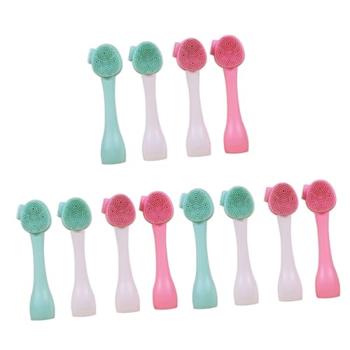 Brosse de nettoyage du visage manuelle réutilisable en lot de 12 pièces pour soin doux