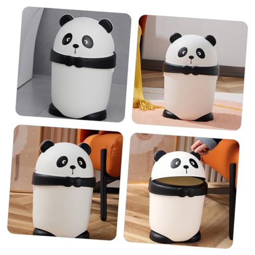 Bote de basura OUNONA con tapa diseño panda plástico miniatura 4