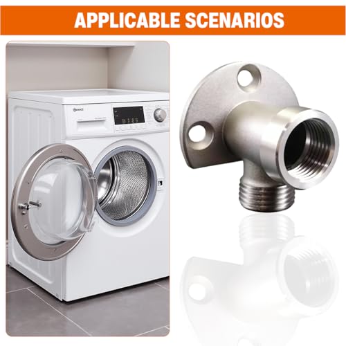 Image of HASTHIP Bathroom Angle Valve Adapter, Wall Mounted Shower Hose Connector | Connects a Hand Shower Hose, Helps Reduce Awkward Routing, Stainless Steel Build, Check Thread Fit