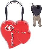 Herzschloss mit Schlüssel Kofferschloss Vorhängeschloss Gepäckschloss Sicherheitsschloss Schlüsselschloss Diebstahl Sicheres Lock TSA USA Schloss für Reise Koffer Spind Rucksack Luggage: 1er Set Rot
