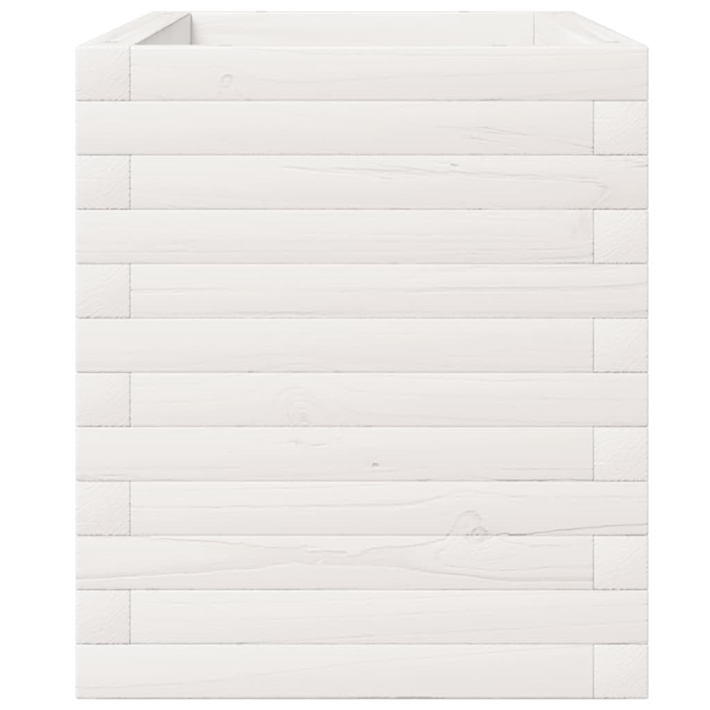 Generic 110x40x49,5 Cm Biała Drewniana Donica Ogrodowa, Lite Drewno Sosnowe, Solidna Rama z dużą ilością Miejsca na Rośliny, Warzywa, Zioła i Kwiaty