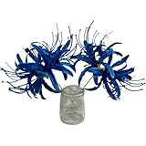 DancJulie卒業式、結婚式、ヘアアクセサリー、成人式、七五三、ヒッコリー、ヒガンバナ、ダークアートフラワー、着物用ピン、浴衣、振袖、美しい、曼珠沙華、ヘアピン (ブルー,髮飾り) [並行輸入品]