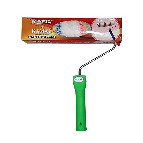 Image of KAPIL Painting Tools Combo of 1 Premium Paint Tray 14 inchX12 inch for 9 inch Paint Rollers, and 1 KAPIL Wall Paint 9 INCH Acrylic Cotton Roller (Premium) - Rainbow Colour