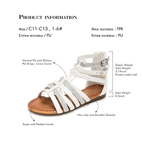Image of FUNKYMONKEY Girls Gladiator Strap Sandals Flat Thong Cross Strappy Sandals