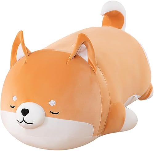 MIAOHAHA Almohada larga de juguete de peluche Shiba Inu Toy Akita para niños (13.8 in13.7 pulgadas)