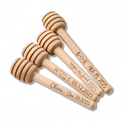Custom Engraved Wooden Honey Dippers