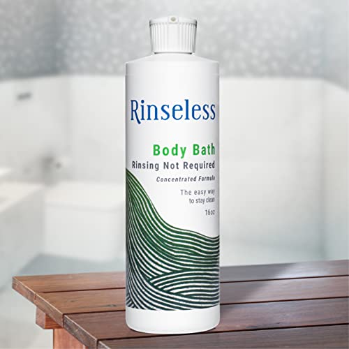 Rinseless Waterless Body Bath Wash 16 Oz | No Water Rinse Needed Concentrated Formula Makes 16 Sponge Baths #TOP5