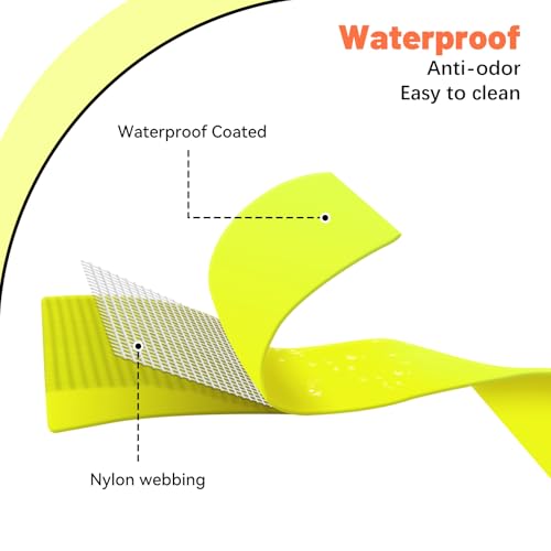 Image of Waterproof Dog Collar, Easy to Clean Rubber Dog Collars with Quick Release Buckle Fits Small Medium or Large Dogs (Yellow, S < 9.5-14.1 inch)