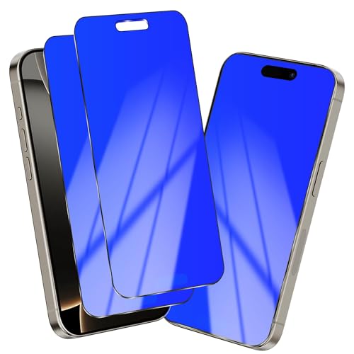 Image of 2 Pack for iPhone 16 Pro Privacy Screen Protector Gradient Colorful for 16Pro Anti-Spy Tempered Glass Full Coverage Easy Installation Frame Anti-Scratch (6.3 inch Blue)
