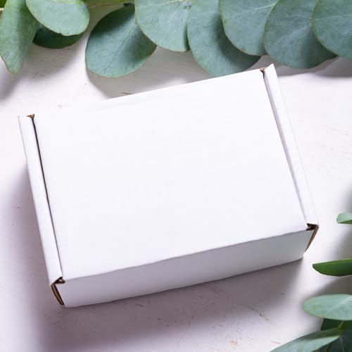 Image of BonKaso 3 Ply White Flap Corrugated Boxes for Packaging | 8 inchx4 inchx2 inch (Pack of 50) | Cardboard Packing Box for Shipping, Moving & Storage | Cartons for Courier & Goods Transportation.