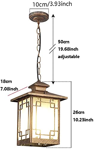 Lanterne externe E27 en bronze luminaire suspendu de couloir 26x18cm