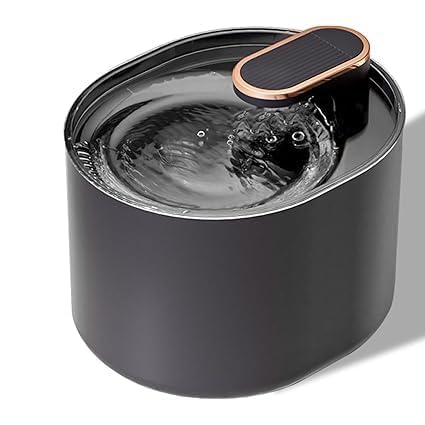 Parner Cat Water Fountain, 81oz/2.4LStainless Steel Pet Water Drinking Fountain Water Dispenser with Intelligent Pump and LED Indicatorfor Water Shortage Alert,Water Fountain for Cats,Dogs,Black Gold-image-26