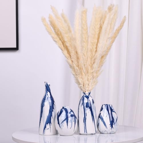 Vases à bourgeons céramique bleu et blanc petit vase de table fleur maison salon